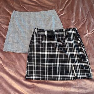 Plaid mini skirts